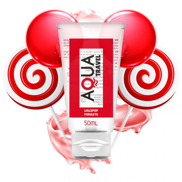 AQUA TRAVEL - LUBRICANTE BASE AGUA SABOR PIRULETA - 50 ML - Imagen 2