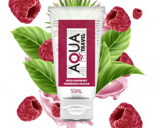 AQUA TRAVEL – LUBRICANTE BASE AGUA SABOR FRAMBUESA SALVAJE – 50 ML