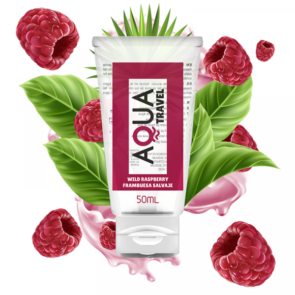 AQUA TRAVEL - LUBRICANTE BASE AGUA SABOR FRAMBUESA SALVAJE - 50 ML - Imagen 2