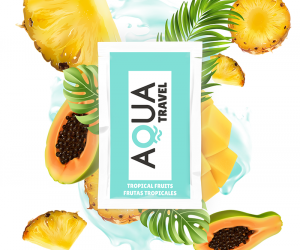 AQUA TRAVEL – LUBRICANTE BASE AGUA SABOR FRUTAS TROPICALES 6 ML