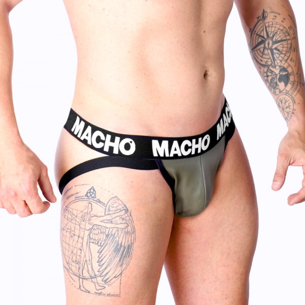 MACHO - MX27GR JOCK CUERO GRIS BEIGE S - Imagen 3